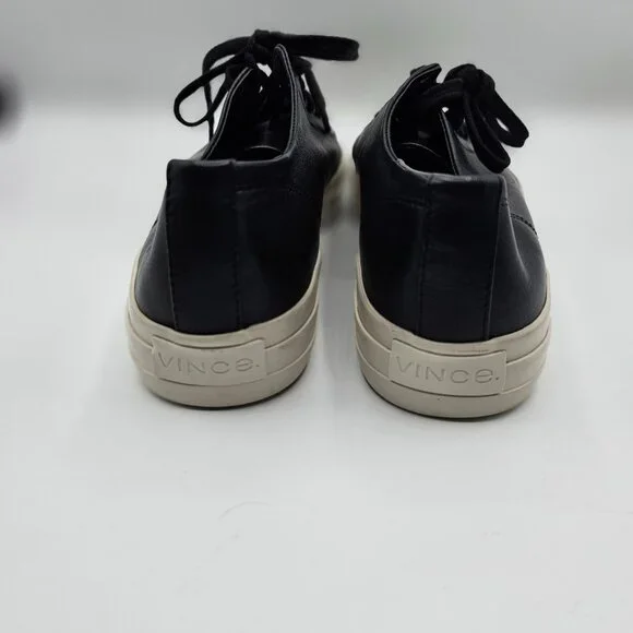 VINCE Women's Black Leather Laceup Sneakers | 9.5 - Picture 4 of 10